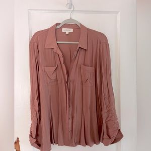 L Mauve button up shirt